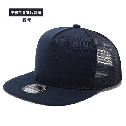 New Hip Hop Back Mesh Baseball Cap Men Women Personalized Flat Brim Trucker Hat Summer Street Fashion Snapback Caps