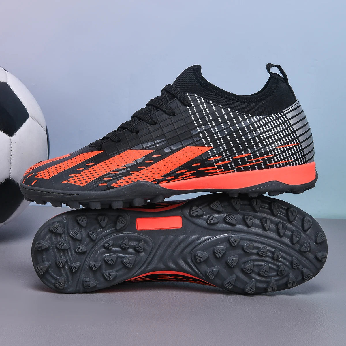 Nouveaux hommes chaussures de Football Futsal bottes de Football en salle Sport Match formation enfants TF crampons herbe cheville vente chaude haute qualité lumière