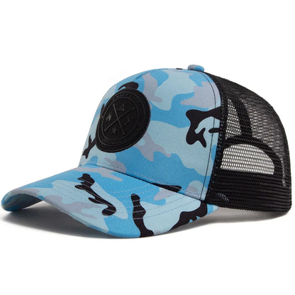 ENJOY LIFE Letter Patch Snapback Hat Camouflage Breathable Mesh Men Hip Hop Baseball Cap Outdoor Casual Sun Hat For Women