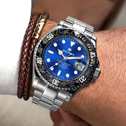 2026 MACARLON Design New Yacht series Mechanical Watch Men Carbon fiber ring mouth sapphire Stainless steel Waterproof Watch TOP