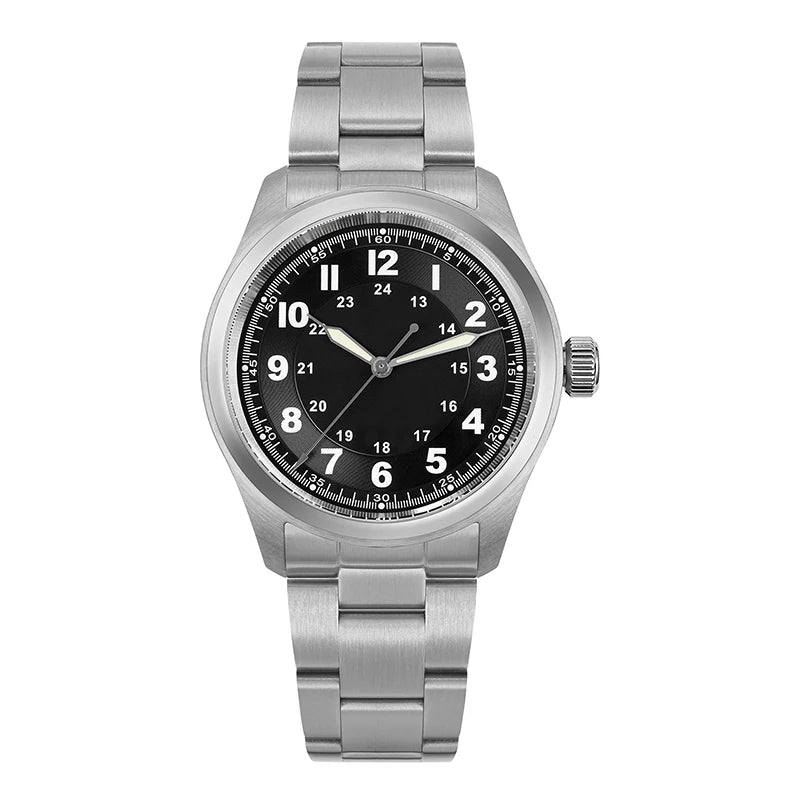 Militado ML08 V2 Vintage-Quarzuhr Military VH31-Uhrwerk Doppeltes Saphirglas C3 BGW-9 Leuchtend Wasserdicht 38mm Uhr