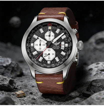 YELANG V1029S Men's Quartz Watch 42mm Japan OS10 Movement T100 Luminous 100M Waterproof Sports Military Style Watches Sapphire