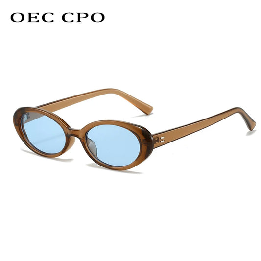 Retro Vintage Oval Sunglasses Woman 2024 Brand Designer Round Sun Glasses Men UV400 Punk Style Luxury Eyewear Female Oculus