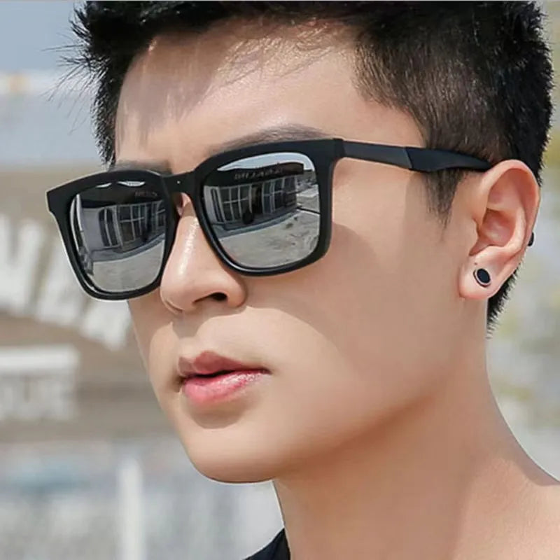 Korean Style Sunglasses Men Women Outdoor Square Sunglasses Driving Mercury Sunscreen Glasses Lens UV400