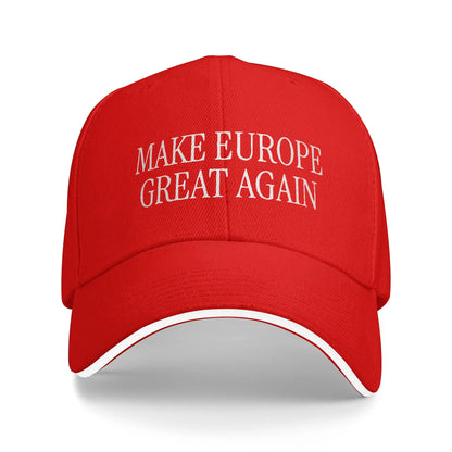 Make Europe Great Again  White Text Sun Baseball Cap Spring Unisex-Teens  Hip Hop Hats Casual Outdoor Sports Baseball Caps