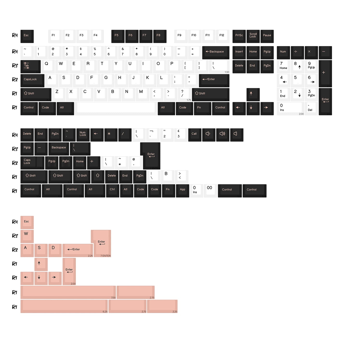 KBDiy GMK MarrsGreen Tastenkappen Retro PBT ISO Double-Shot Cherry-Profil Tastenkappen für MX-Switches Mechanische Gaming-Tastatur-Tastenkappen