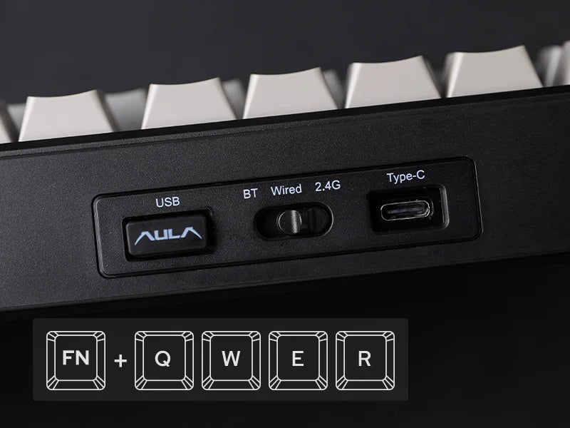 EPOMAKER X AULA F75 MAX Tastiera meccanica compatta 75% con layout ANSI, connessione cablata/Bluetooth/wireless 2.4GHz, schermo TFT e manopola