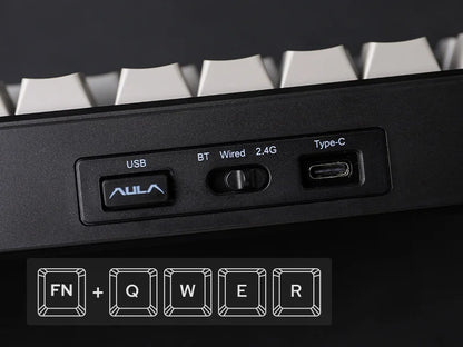 EPOMAKER X AULA F75 MAX Tastiera meccanica compatta 75% con layout ANSI, connessione cablata/Bluetooth/wireless 2.4GHz, schermo TFT e manopola