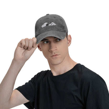 Sleeping Snoopy-baseballkepsar, avslappnad stil, tvättad look, snapback-keps, unisex, utomhus, sommar, justerbar keps