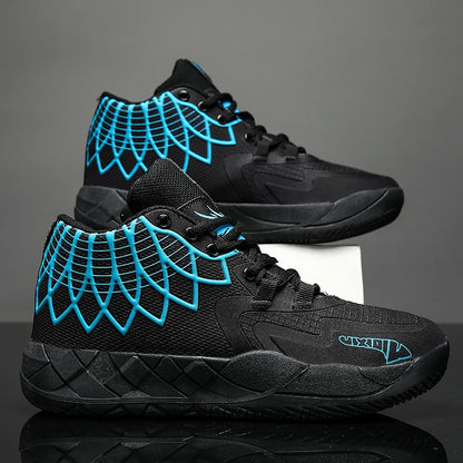 The youth actual combat basketball shoe movement outdoor comfortable cushioning wear-resisting fashion breathable high quality