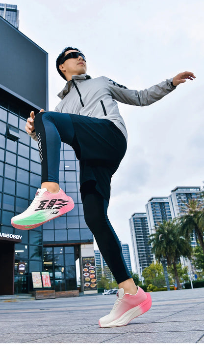 Men Sports Carbon Board Speciality Breathable Lightweight Women's Comfortable Athletic Nonskid Sneakers﻿ Marathon Running Shoe
