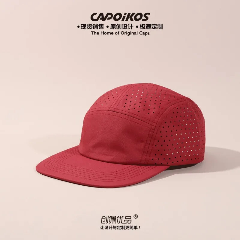 Customized Logo Solid Color Five-panel Quick-drying Baseball Cap Men's and Women's Mesh Breathable Camping Sports Skateboard Cap