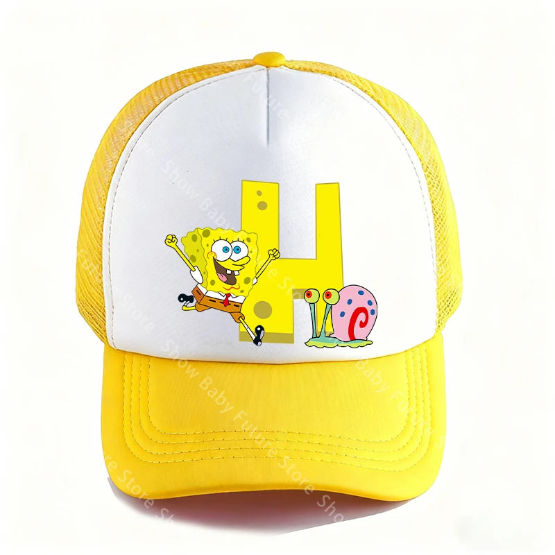 Spongebobs 4.72inch Baseball Caps for Adult Boys Kawaii Sports Breathable Mesh Hat Cute Cartoon Anime Sunbonnet Birthday Gifts