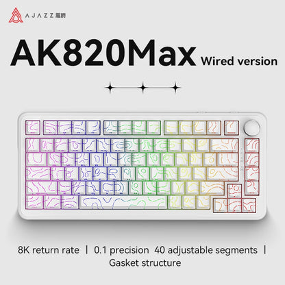 AJAZZ AK820 MAX Magnetic Switch Mechanical Gaming Keyboard, Wired 75% RGB Gasket Mechanical Keyboard with Type-C, Hot-Swappable PBT Keycaps, 8000Hz Polling Rate