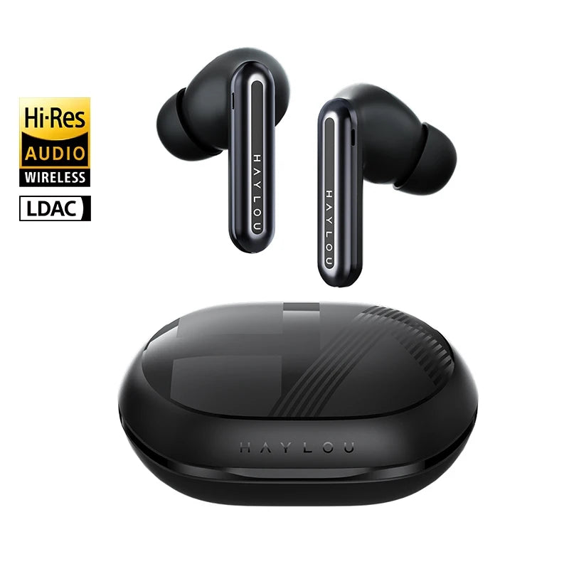 HAYLOU Mori Pro Bluetooth 5.4 écouteurs sans fil 43dB hybride adaptative ANC haute résolution LDAC écouteurs 6 micro casque 28H d'autonomie de la batterie