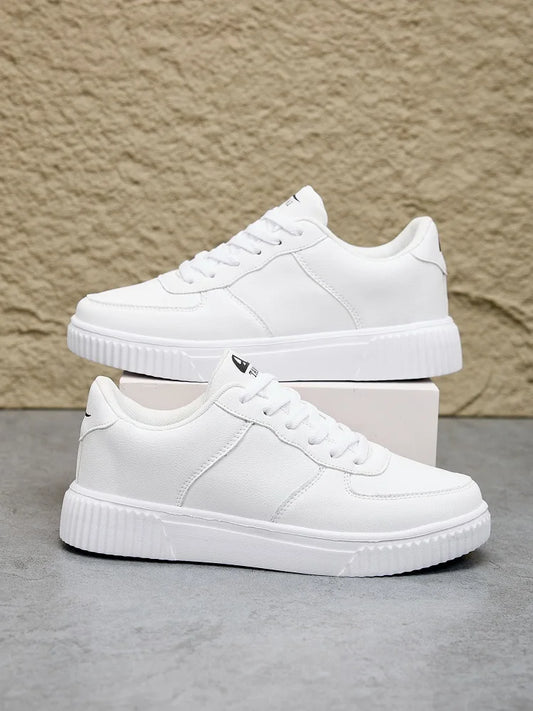 Modische Leder-Sneaker für Herren, weiß, atmungsaktiv, bequem, klassische Freizeitschuhe, Herren- und Damenschuhe, Outdoor-Wanderschuhe, Paarschuhe, Größe