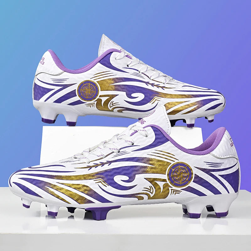 Chaussures de football originales pour hommes, chaussures d'entraînement en plein air, antidérapantes, chaussures de football pour enfants, à crampons longs, chaussures de futsal pour hommes, taille 32-45