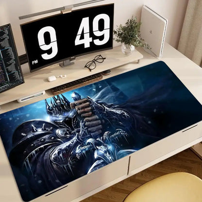 World of Warcraft Anime XXL-spelmusmatta med låskant, tangentbords- och musmatta, kontors- och gamertillbehör för datorer HYBXXC