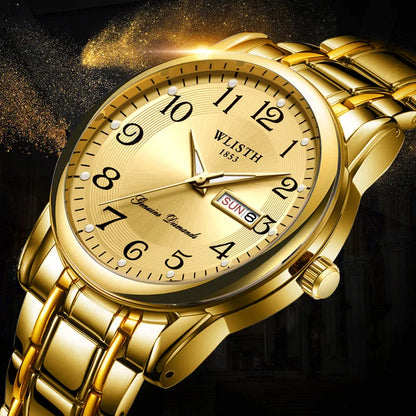 Montre de luxe pour femme, montre à quartz, montre-bracelet numérique, étanche, avec calendrier et affichage lumineux; style mode et professionnel, convient aussi aux hommes.