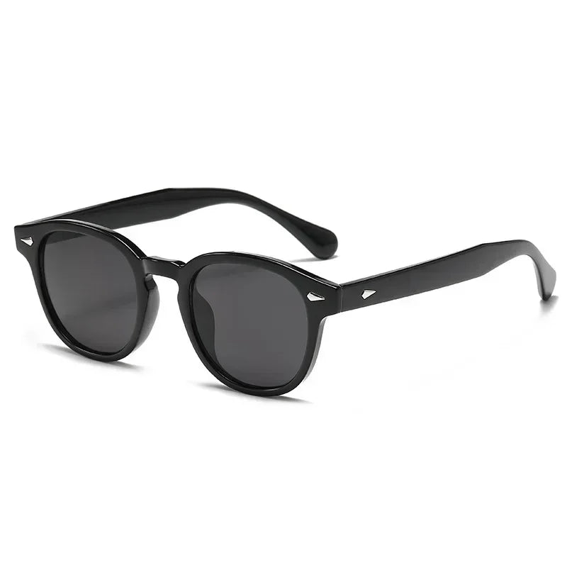 JNPCXI Quality New Retro Round Sunglasses Women Fashion Rivets Decoration Shades UV400 Men Punk Leopard Sun Glasses