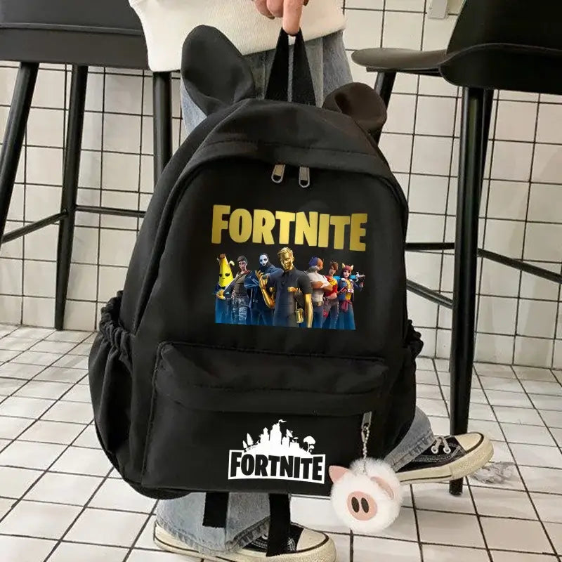 Nauja „Fortnite“ animacinio stiliaus kuprinė berniukams ir mergaitėms, kasdienė mokyklinė kuprinė, didelės talpos mokinio krepšys su triušio ausimis, kelioninė kuprinė, kanceliarinių prekių dovana