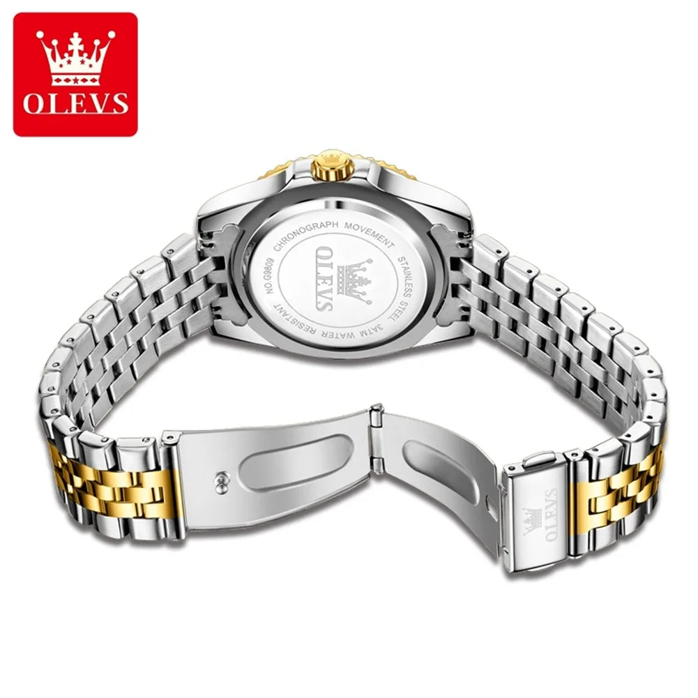 Orologio da uomo OLEVS – Orologio di lusso, stile professionale, impermeabile, con datario, lancette luminescenti, cassa in acciaio inossidabile e quadrante blu – Orologio al quarzo