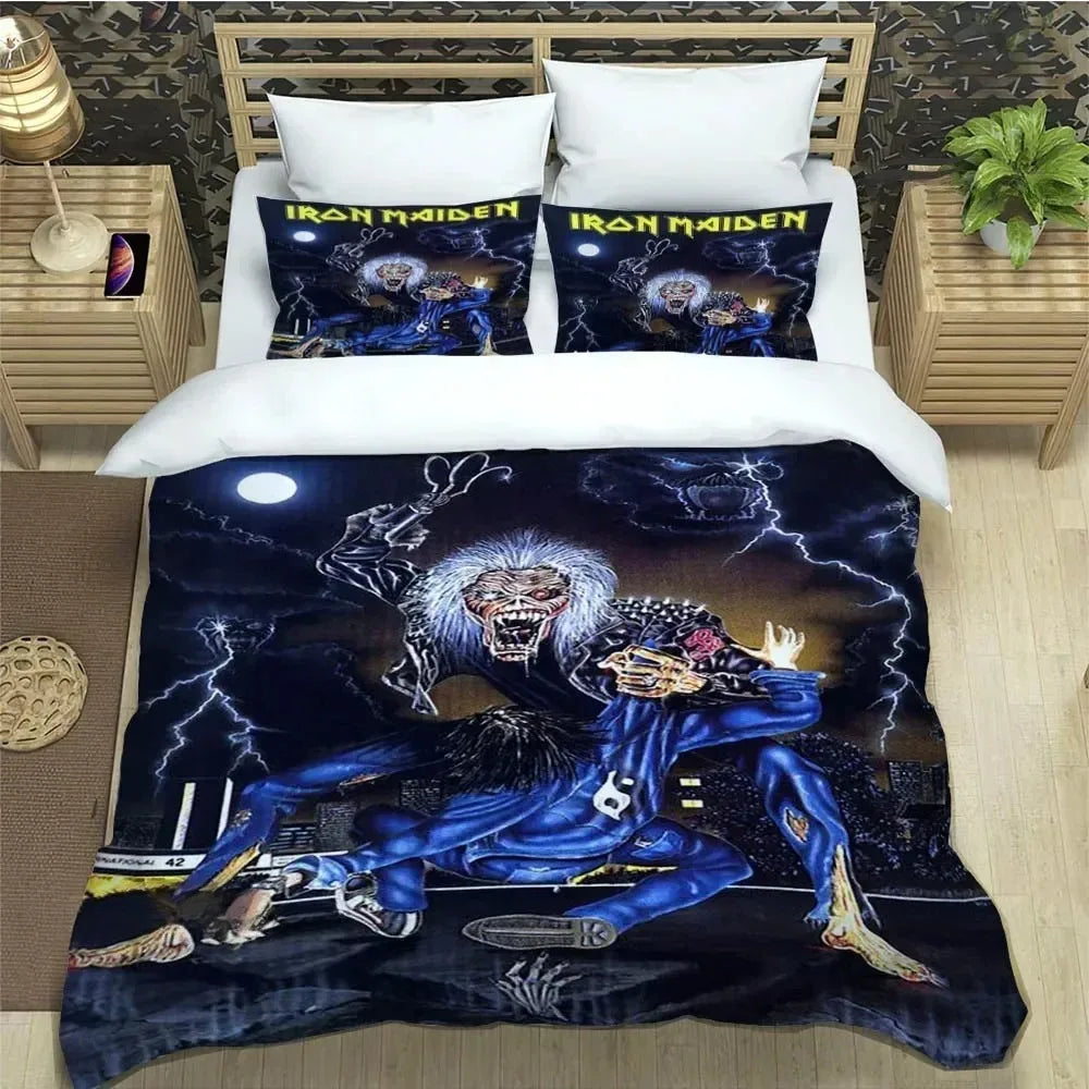 3D Rockband I-Iron-M-Maiden Bettwäsche-Sets – exquisites Bettwäscheset, Bettbezug, Bettwäscheset, luxuriöses Geburtstagsgeschenk