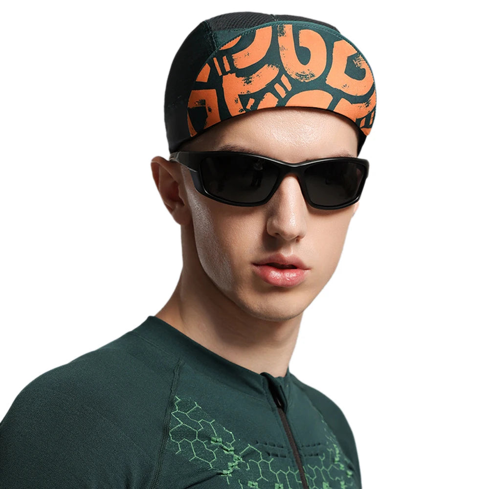 GOMOREON 1Pcs Funny Cycling Cap - Polyester Cycling Hat-Under Helmet - Cycling Helmet Liner Breathable&Sweat Uptake