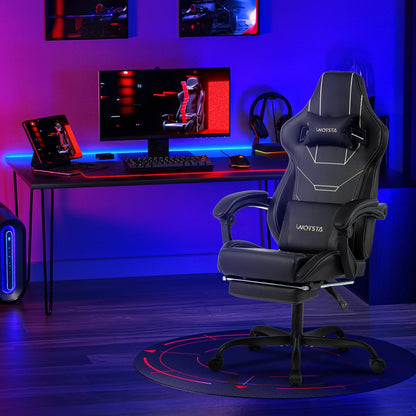 WOTSTA Gaming Chair Ergonomic Gaming Chair Office Chair with Footrest Racing Computer Chair Height Adjustable Padded Computer Chair