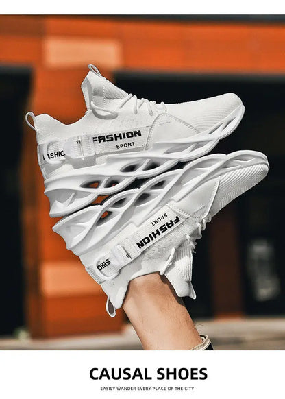Hot Sale Fashion Purple Casual Sneakers Women Men Blade Running Shoes Big Size 48 Light Breathable Sports Shoes Men Mesh Sneaker