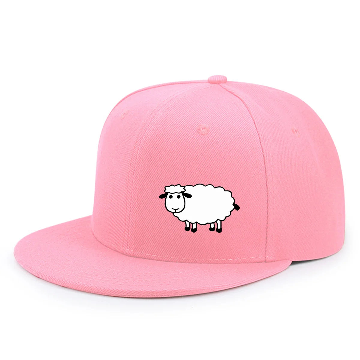 Unisex Adjustable Baseball Cap - Street Style Flat Brimmed Sheep Pattern Hat Casual Versatile And Personalized Hat