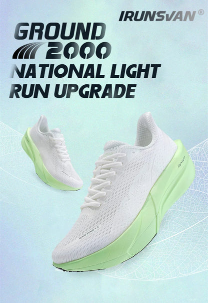 IRUNSVAN Carbonfaser-Sneaker – Laufschuhe für Anfänger und Fortgeschrittene – atmungsaktiv und bequem – Trainingsschuhe mit dicker Sohle – Unisex 130