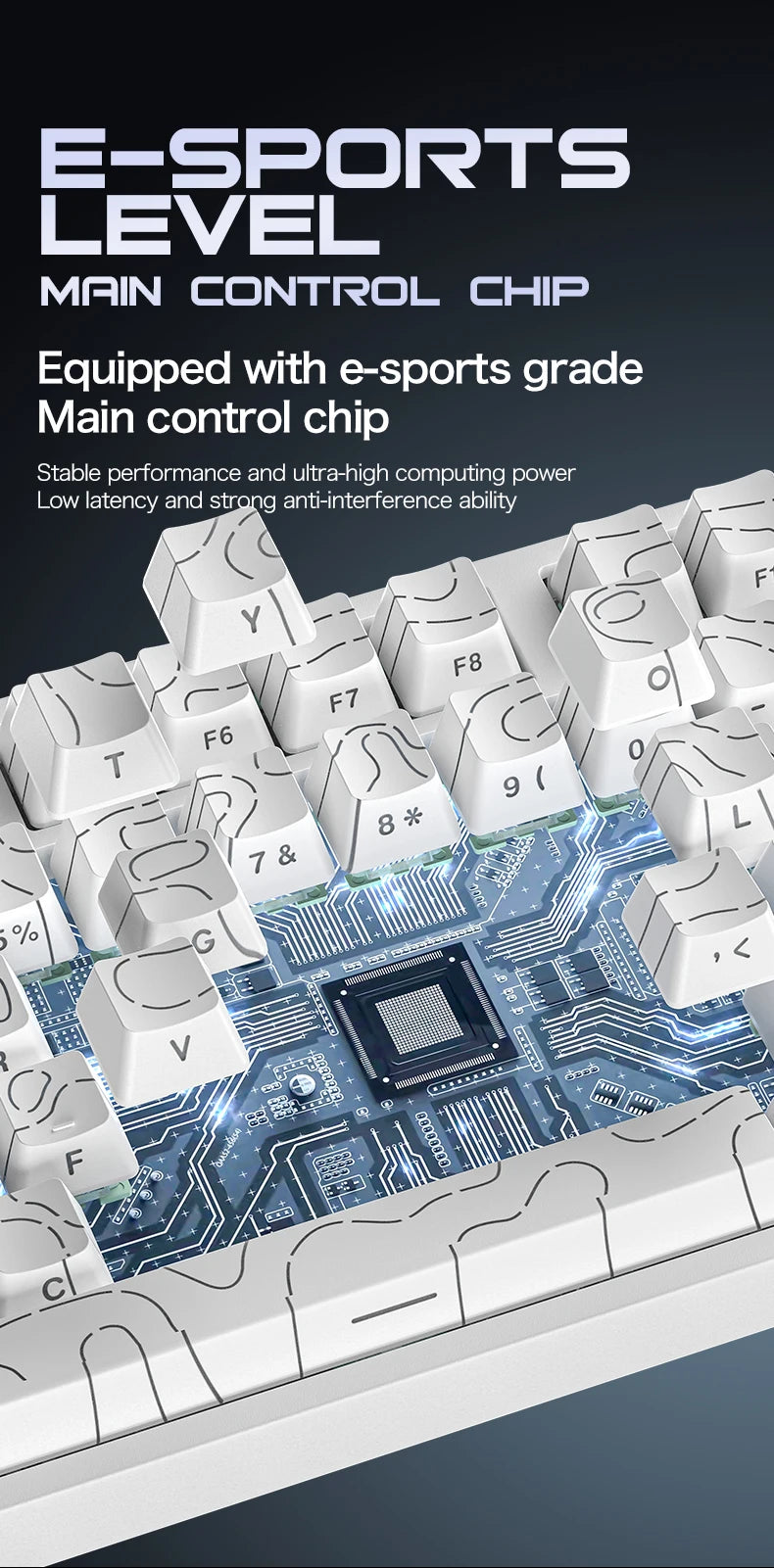 ATTACK SHARK R82 HE 8000Hz Magnetic Switch Keyboard 75% 0.005mm Rapid Trigger Low Latency RGB Hall Effect Wired Gaming Keyboard
