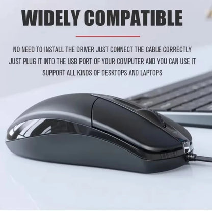 USB Optical Wired Mouse Laptop Home Office Mouse Anti Slip Roller 3D 1200DPI Game Mouse Computer Accessories For PC Desktop
