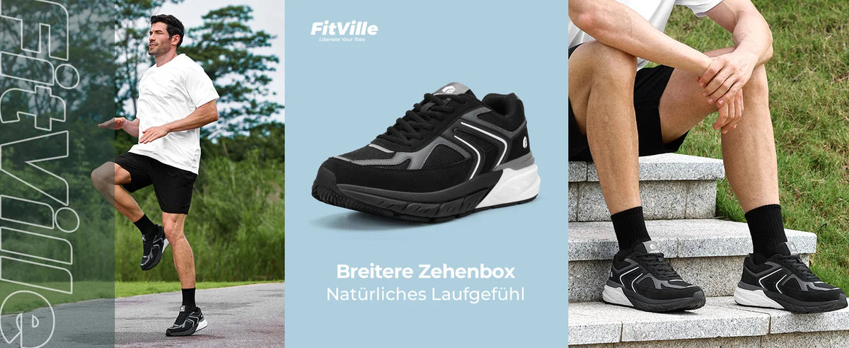 Fittington Wide Shoes For Man Walking Shoes Casual Sneakers Orthopedic Shoes Arch Support for Plantar Fasciitis Neuropathy