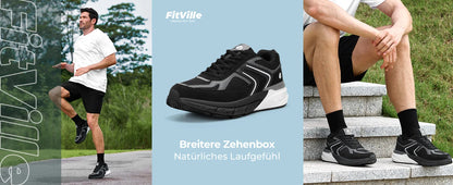 Fittington Wide Shoes For Man Walking Shoes Casual Sneakers Orthopedic Shoes Arch Support for Plantar Fasciitis Neuropathy