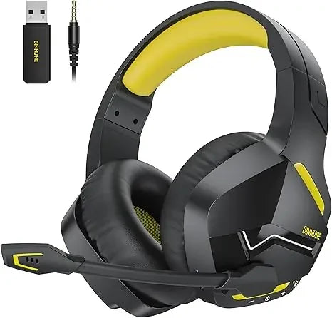 BINNUNE BW01 Casque Gaming Sans Fil 2.4GHz pour PS5 PS4 PC, Bluetooth 5.3 avec 120 Heures d'Autonomie et Micro à Réduction de Bruit
