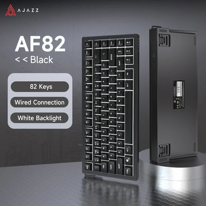 AJAZZ AF82 Office Low-Profile-Tastatur RGB kabelgebundene/kabellose Gaming-Tastatur 75%-Layout 82 Tasten 4000mAh Akku für Win/Mac