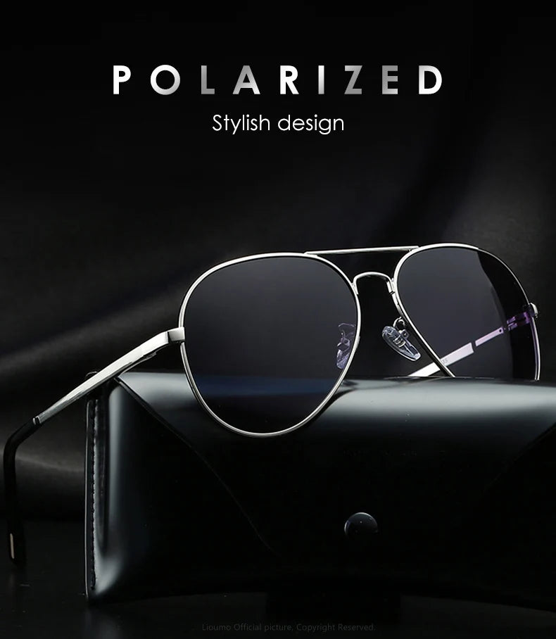 LIOUMO Top Quality Aviation Sunglasses Men Polarized Driving Glasses Women Fashion Pilot Goggles Anti-Glare lentes de sol hombre