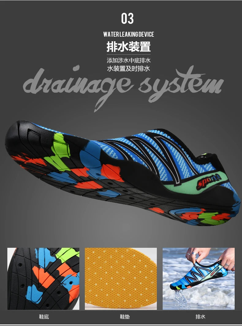 Aqua-schoenen, sneldrogende strand- en waterschoenen, unisex zwem-aquaslippers, barefoot-surfschoenen, Upstream-sneakers, lichte zomersokken voor buiten