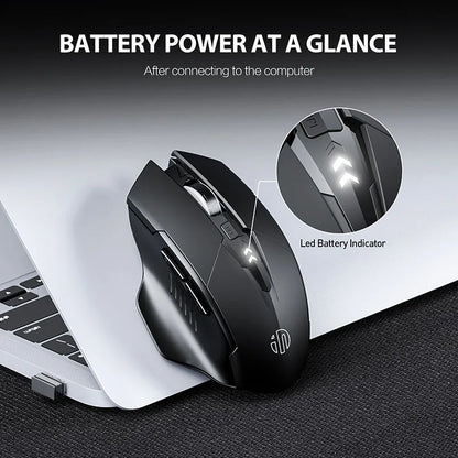 INPHIC F1 2.4G Wireless Mouse, 500mAh Ergonomic Rechargeable, Power Display, Office Home Silent Laptop Desktop Computer Universal