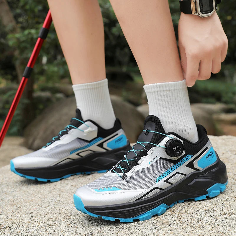 Men's Stylish Outdoor Hiking Shoes Hard-wearing Trekking Sneakers with Plush Warm Lining for Winter Male Footwear