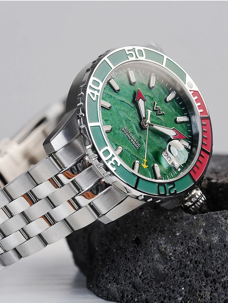 Zegarek WM – automatyczny zegarek mechaniczny NH35 z powłoką antyrefleksyjną, wodoodporny do 200, z szafirowym szkłem – Welly Merck Watch WM206