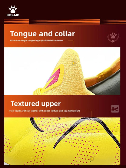 Kelme High-End Football Shoes Short Nail Anti-Slip Football Boots Artificial Grass Cushioning Training MG Football Shoes