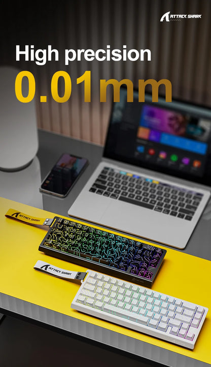 ATTACK SHARK X68 HE Rapid Trigger Magnetic Keyboard 8KHz Wired Gaming Keyboard, 60% RGB Hall Effect Keyboard with 0.01mm RT Accuracy, Snap Tap & DKS for PC/Mac