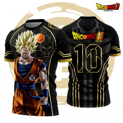 Summer Dragon Ball Retro Fitness T-shirt til mænd, oversized, 3D-trykt, kortærmet, familie, unisex, børnesports-T-shirt