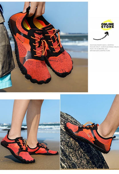 Men's Lightweight Refreshing Aqua Boots, Breathable Women's Outdoor Water Shoes, Anti-Slippery Wear-Resistant Sports Hiking Sneakers