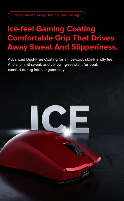 Delux M800mini Wireless Gaming Mouse, 46g Lightweight, PAW3395/PAW3311, 1KHz Polling Rate for Small to Medium Hand PC Gamer