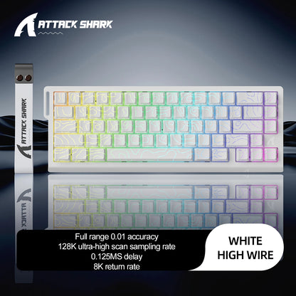 ATTACK SHARK X68 HE Rapid Trigger Magnetic Keyboard 8KHz Wired Gaming Keyboard, 60% RGB Hall Effect Keyboard with 0.01mm RT Accuracy, Snap Tap & DKS for PC/Mac
