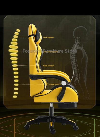 Esports Gamers Swivel Chair with Armrests Internet Anchor Racing Chair High-quality Leather Home Office Computer Gaming Chairs